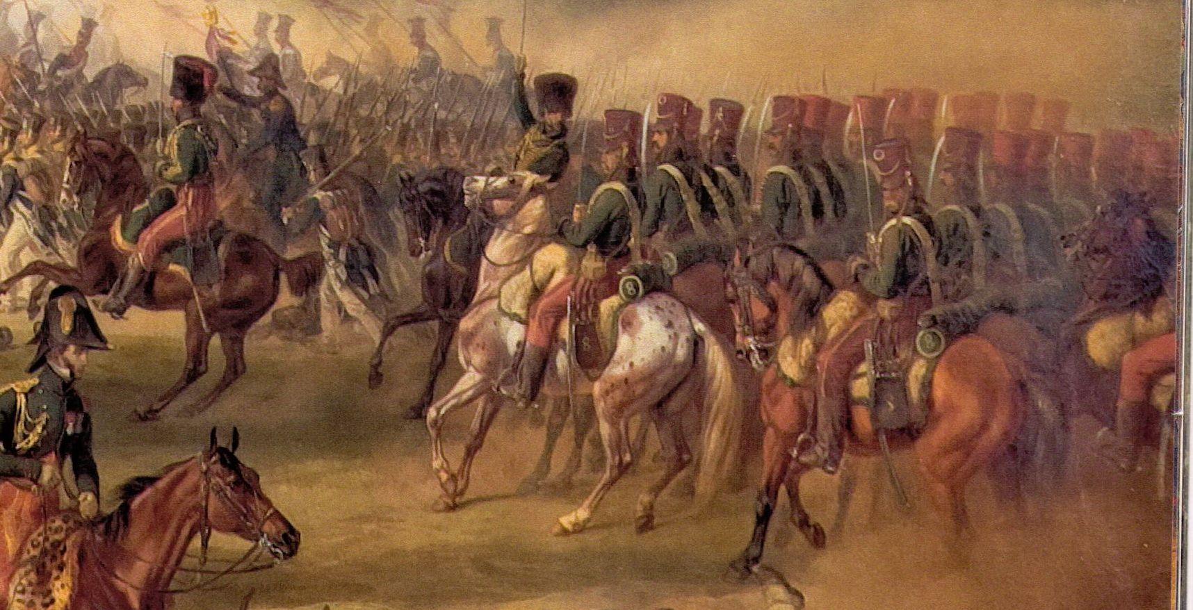 Начало сражения между французскими и русскими войсками под Витебском