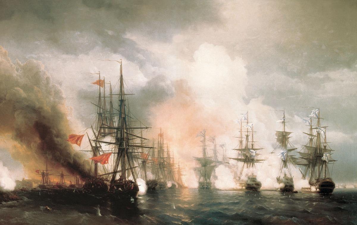 Победа русской эскадры над турецким флотом в Синопском сражении