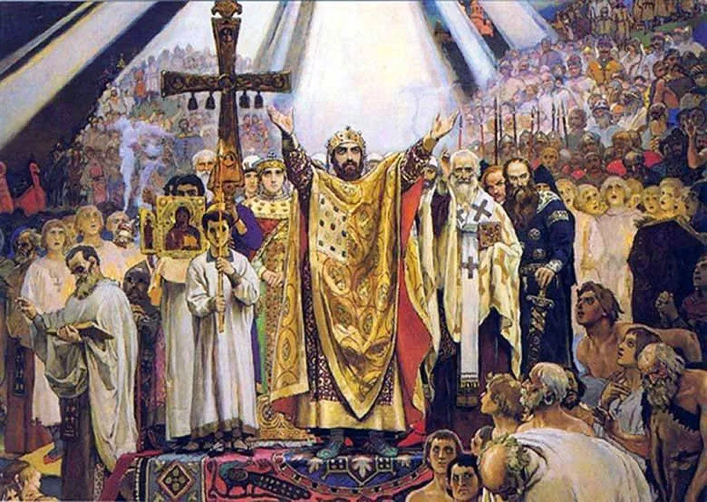 «Крещение Руси». Фреска работы В. М. Васнецова в киевском Владимирском соборе. 1896.jpg